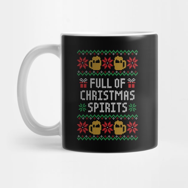 Full of Christmas Spirits - Funny Alcohol Ugly Christmas Sweater by TwistedCharm